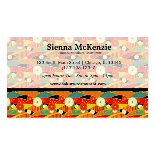 Japanese pattern business card template