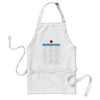 Japanese Restaurant Chart Apron