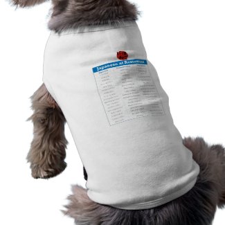 Japanese Restaurant Chart Dog T-shirt