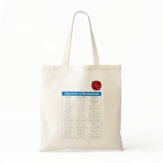 Japanese Restaurant Chart Tote Bags