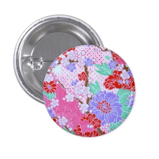 Japanese Sakura Pattern Button