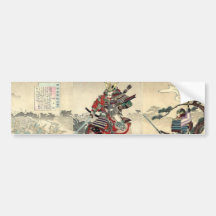 Japanese samurai fighting Scene Bumper Sticker
