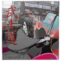 Japanese SAMURAI & GEISHA KIMONO GIRL Napkin