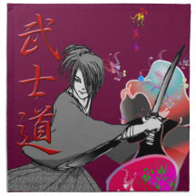 Japanese SAMURAI & GEISHA KIMONO GIRL Printed Napkin