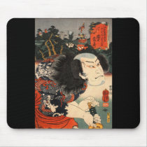 Japanese Samurai Painting c. 1800's Mouse Pads