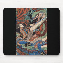 Japanese Samurai Painting c. 1800's Mousepads