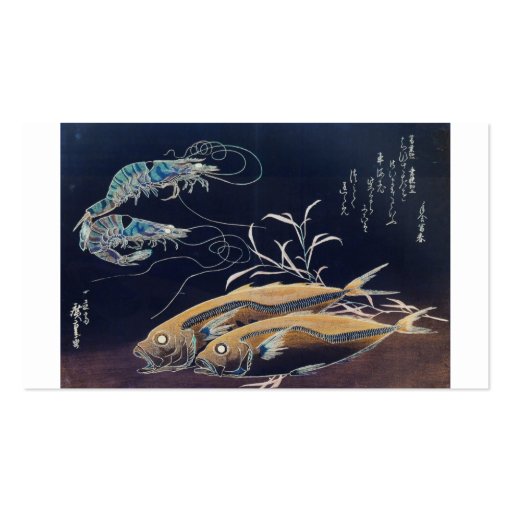 Japanese Sea Life Painting circa 1800's Business Card