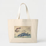 Japanese Sea Life Painting circa 1800's Canvas Bag