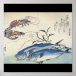 Japanese Sea Life Painting circa 1800's Print