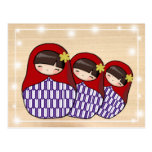 Japanese Style Matryoshka Postcard