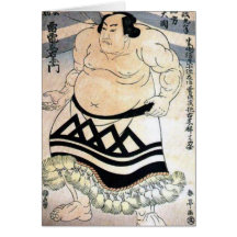 Japanese sumo-wrestler greeting cards