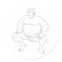japanese sumo wrestler sticker
