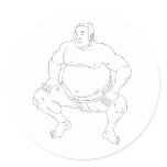 japanese sumo wrestler stickers