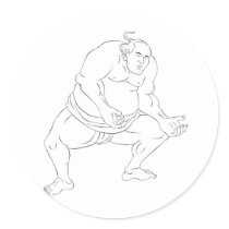 japanese sumo wrestler stickers
