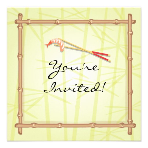 Japanese Sushi party invitations