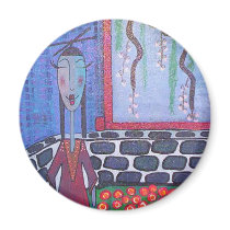 japanese tea lady magnet by Kianmaartgallery japanese tea lady magnet