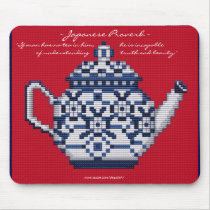 JAPANESE TEA PROVERB - RED mousepads