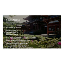 Japanese Temple, Byodo-in - Oahu flowers Business Card Template