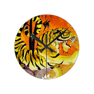 JAPANESE TIGER ART WALL CLOCK