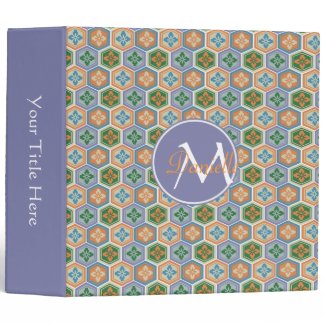 Japanese Tortoiseshell Honeycomb Lavender Orange Vinyl Binders