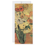 Japanese vase, roses and anemones-Vincent van Gogh Rack Card Template