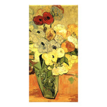 Japanese Vase with Roses and Anemones by van Gogh Photo Card