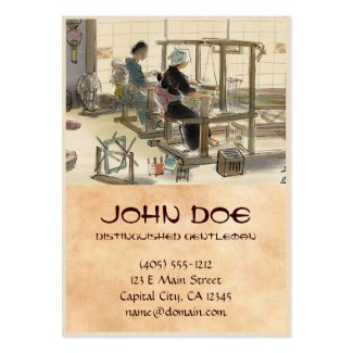 Japanese Vocations In Pictures, Women Weavers Business Card Templates