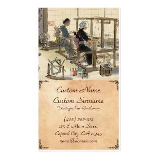 Japanese Vocations In Pictures, Women Weavers Business Cards