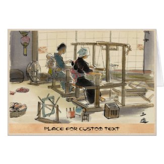 Japanese Vocations In Pictures, Women Weavers Greeting Card