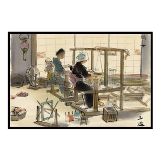 Japanese Vocations In Pictures, Women Weavers Poster