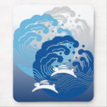 Japanese Wave & White Rabbit Mousepad