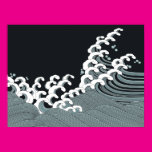 Japanese Waves in Black and Gray Posters