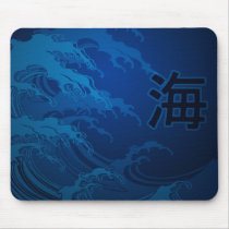 Japanese waves mousepad