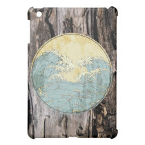 Japanese Waves on Tree wood background case ipad mini cases