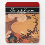 Japanese Wedding Chrysanthemums by a stream mousepads