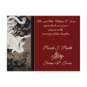 Japanese White Phoenix Wedding Invitations postcards