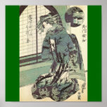 Japanese Woman in beautiful Kimono circa 1820 posters