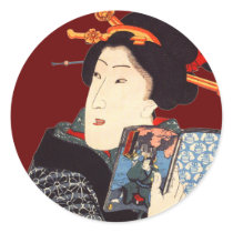 Japanese Woman Reading 2 stickers