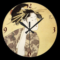 Japanese Woman  Wall Clock wall clocks