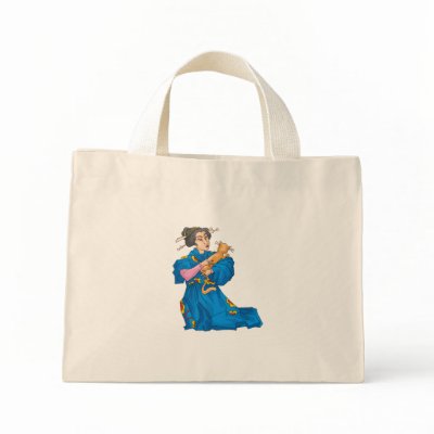 Japanese Woman With Cat Tote Bag by japaneseartmall