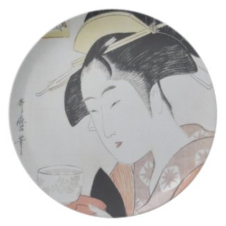 Japanese Woman with Tea plate