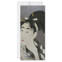 Japanese Women wiping her face Custom Rack Cards