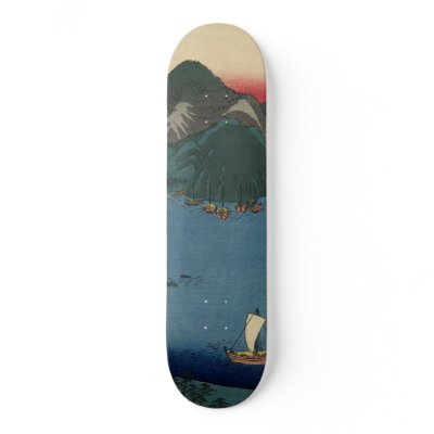 Japanese Woodcut #1 Skateboard by akaJUSTIN