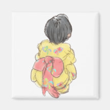 Japanese YUKATA KIMONO little girl Refrigerator Magnets
