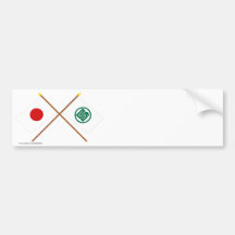 Japón y banderas cruzadas Gifu Pegatina De Parachoque