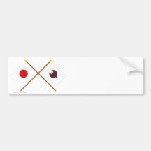 Japón y banderas cruzadas Nara Etiqueta De Parachoque