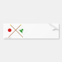 Japón y banderas cruzadas Toyama Pegatina De Parachoque