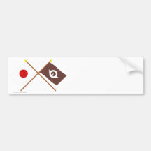 Japón y banderas cruzadas Yamaguchi Etiqueta De Parachoque