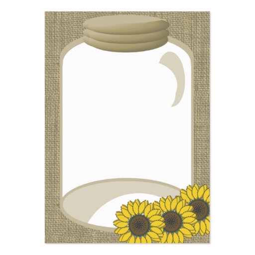 Jar and Sunflower Wedding Shower message Business Card Templates (front side)