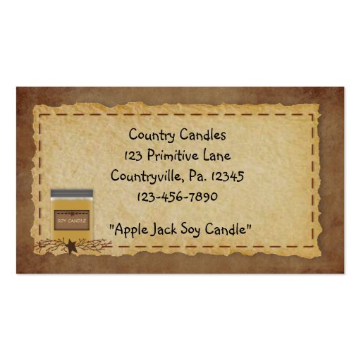 Jar Candle Hang Tag Business Card Template (back side)